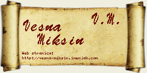 Vesna Mikšin vizit kartica